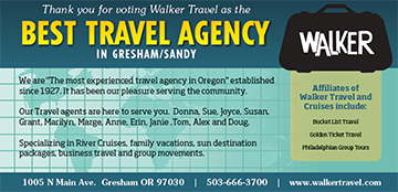 Voted Best Travel Agency Gresham / Sandy - Click Here